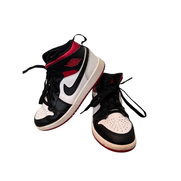 Air Jordan Other - Jordan 1 Mid Unisex Baby Shoes Size 13C White Black Red